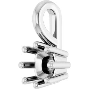 18K White Gold 4 mm Cushion Charm/Pendant Mounting – image 4