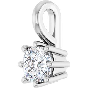 14K X1 White Gold 4 mm Cushion Charm/Pendant Mounting – image 3