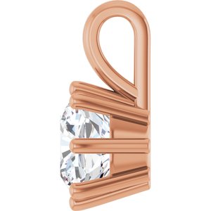14K Rose Gold 7 mm Cushion Charm/Pendant Mounting – image 5