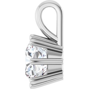14K X1 White Gold 7 mm Cushion Charm/Pendant Mounting – image 5