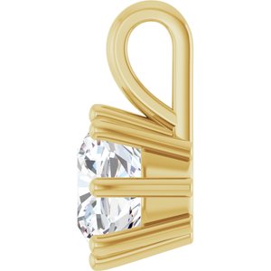 18K Yellow Gold 7 mm Cushion Charm/Pendant Mounting – image 5