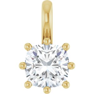 14K Yellow Gold 6 mm Cushion Charm/Pendant Mounting
