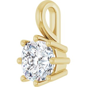 18K Yellow Gold 6 mm Cushion Charm/Pendant Mounting – image 3