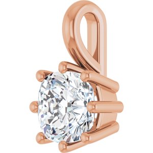 14K Rose Gold 6 mm Cushion Charm/Pendant Mounting – image 3