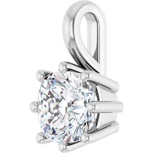 18K White Gold 6 mm Cushion Charm/Pendant Mounting – image 3