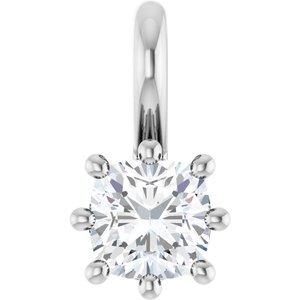 14K X1 White Gold 4 mm Cushion Charm/Pendant Mounting