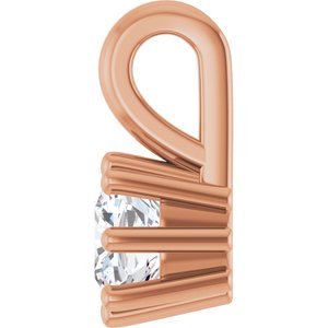 18K Rose Gold 4 mm Cushion Charm/Pendant Mounting – image 5