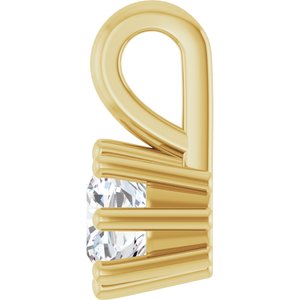 10K Yellow Gold 4 mm Cushion Charm/Pendant Mounting – image 5