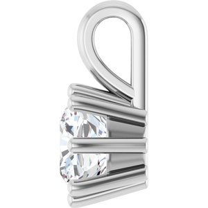 Platinum 6 mm Cushion Charm/Pendant Mounting – image 5