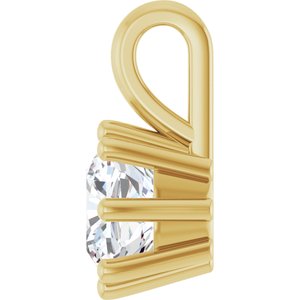 18K Yellow Gold 6 mm Cushion Charm/Pendant Mounting – image 5
