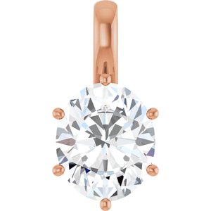 14K Rose Gold 12x10 mm Oval Charm/Pendant Mounting