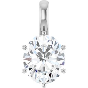 10K White Gold 12x10 mm Oval Charm/Pendant Mounting