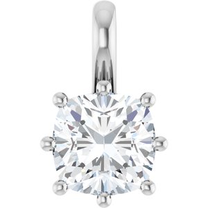 Continuum Sterling Silver 7 mm Cushion Charm/Pendant Mounting