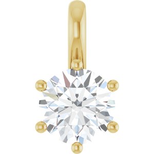 18K Yellow Gold 6.5 mm Round Charm/Pendant Mounting