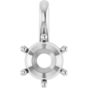 Sterling Silver 6.5 mm Round Charm/Pendant Mounting – image 2
