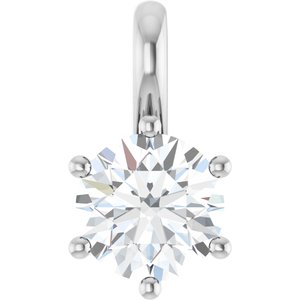 Sterling Silver 6.5 mm Round Charm/Pendant Mounting