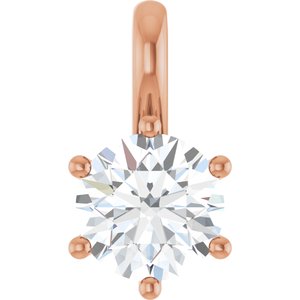 18K Rose Gold 6.5 mm Round Charm/Pendant Mounting