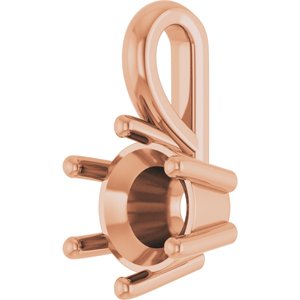 18K Rose Gold 6.5 mm Round Charm/Pendant Mounting – image 4