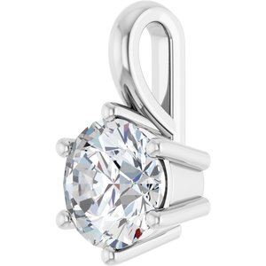 10K White Gold 6.5 mm Round Charm/Pendant Mounting – image 3