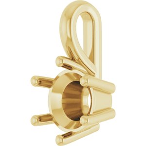 10K Yellow Gold 6.5 mm Round Charm/Pendant Mounting – image 4