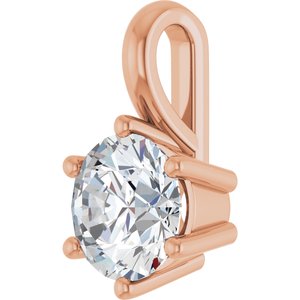 18K Rose Gold 6.5 mm Round Charm/Pendant Mounting – image 3