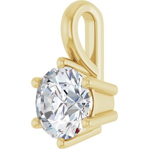 18K Yellow Gold 6.5 mm Round Charm/Pendant Mounting – image 3