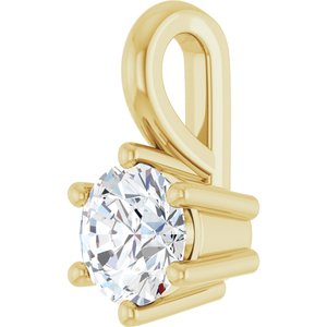 18K Yellow Gold 4.4 mm Round Charm/Pendant Mounting – image 3