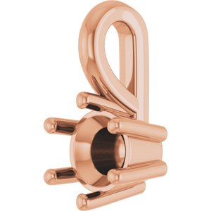 18K Rose Gold 4.4 mm Round Charm/Pendant Mounting – image 4