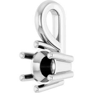 10K White Gold 4.4 mm Round Charm/Pendant Mounting – image 4