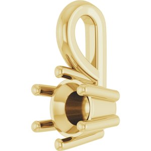 18K Yellow Gold 4.4 mm Round Charm/Pendant Mounting – image 4