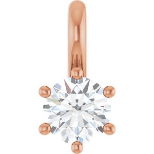 18K Rose Gold 4.4 mm Round Charm/Pendant Mounting