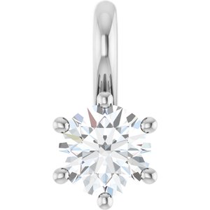 10K White Gold 4.4 mm Round Charm/Pendant Mounting