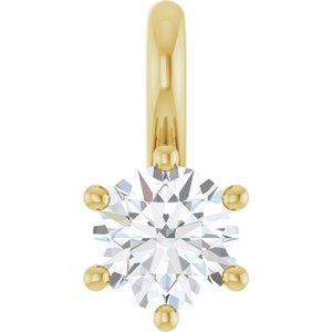 18K Yellow Gold 4.4 mm Round Charm/Pendant Mounting