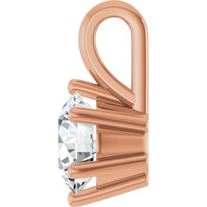 18K Rose Gold 6.5 mm Round Charm/Pendant Mounting – image 5