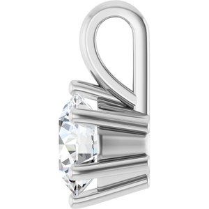14K X1 White Gold 6.5 mm Round Charm/Pendant Mounting – image 5