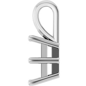 14K White Gold 8x6 mm Emerald Charm/Pendant Mounting – image 6