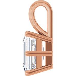 10K Rose Gold 8x6 mm Emerald Charm/Pendant Mounting – image 5