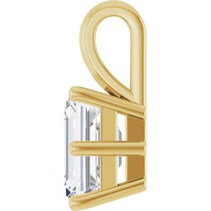 10K Yellow Gold 8x6 mm Emerald Charm/Pendant Mounting – image 5