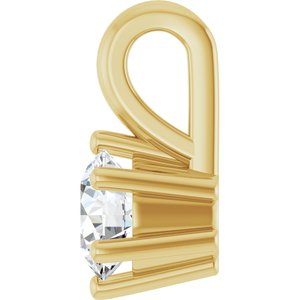 18K Yellow Gold 4.4 mm Round Charm/Pendant Mounting – image 5