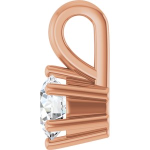 18K Rose Gold 4.4 mm Round Charm/Pendant Mounting – image 5
