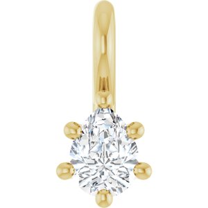 10K Yellow Gold 4x3 mm Pear Charm/Pendant Mounting