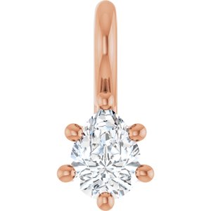 18K Rose Gold 4x3 mm Pear Charm/Pendant Mounting