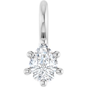 18K White Gold 4x3 mm Pear Charm/Pendant Mounting