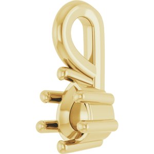 18K Yellow Gold 4x3 mm Pear Charm/Pendant Mounting – image 4