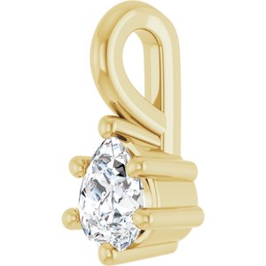 14K Yellow Gold 4x3 mm Pear Charm/Pendant Mounting – image 3