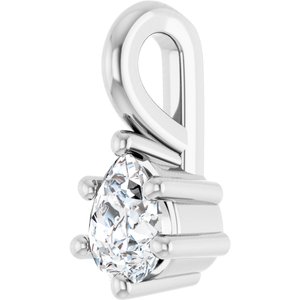 10K White Gold 4x3 mm Pear Charm/Pendant Mounting – image 3
