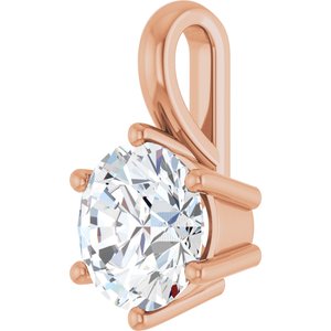 10K Rose Gold 7.4 mm Round Charm/Pendant Mounting – image 3