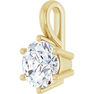 14K Yellow Gold 7.4 mm Round Charm/Pendant Mounting – image 3