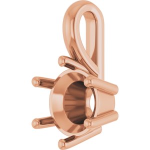 18K Rose Gold 7.4 mm Round Charm/Pendant Mounting – image 4