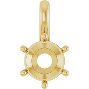 18K Yellow Gold 7.4 mm Round Charm/Pendant Mounting – image 2
